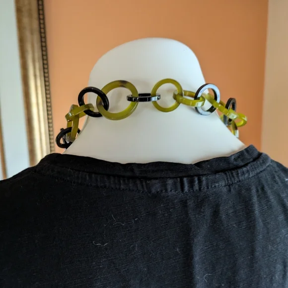 Horn Big Chain Statement Necklace Women's Fashion - Picture 4 of 6